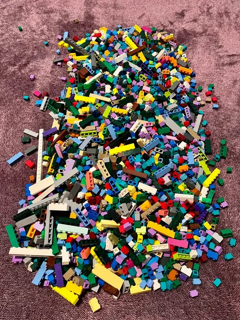 Genuine LEGO Bulk Lot 1x1 1x2 1x3 1x4 1x6 1x8 Etc. Bricks 7 Pounds