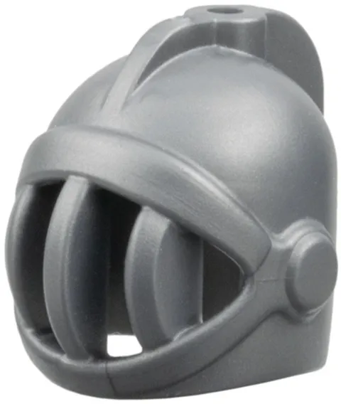 Lego Part x167 Castle Minifigure HELMET Flat Silver Closed Fixed Grille D35
