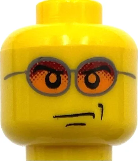Lego New  Yellow Minifigure Head Glasses with Orange Sunglasses and Smirk Part