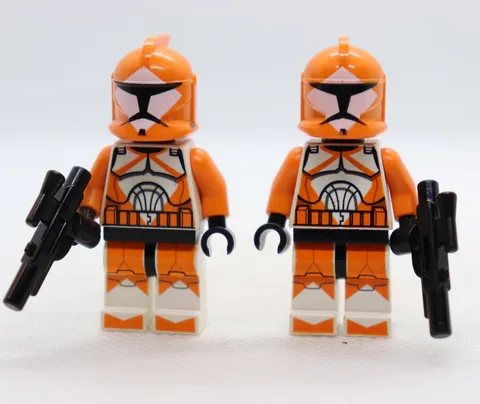 2) Bomb Squad Orange Clone Trooper Lot 7913 Star Wars LEGO® Minifigure Figure