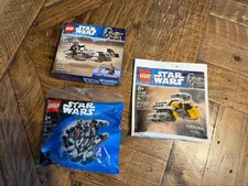 Lot of Three (3) LEGO Star Wars 75436, 30728, 30708 The Mandalorian & Grogu's