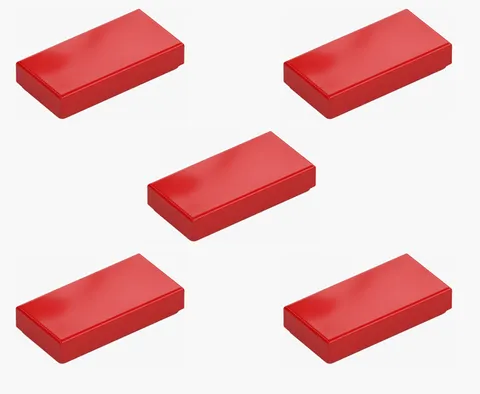 5 New LEGO Red 1x2 Tile 3069 flat tile smooth finish floor trim flat 306921