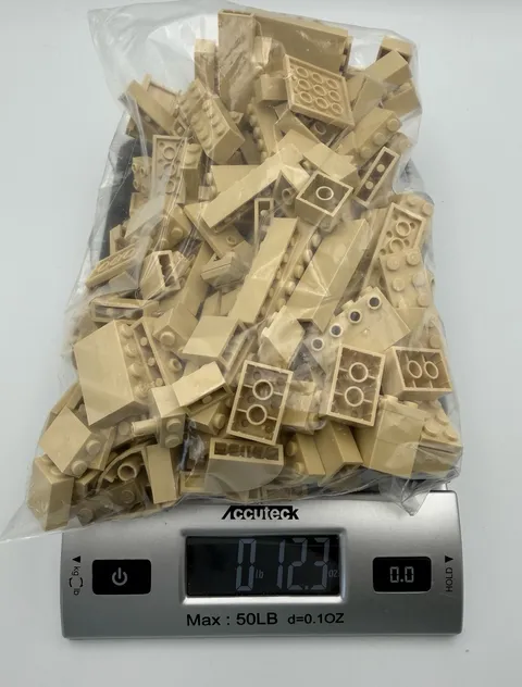 12 OZ Lot LEGO Tan Bricks Tiles Parts Pieces Mixed