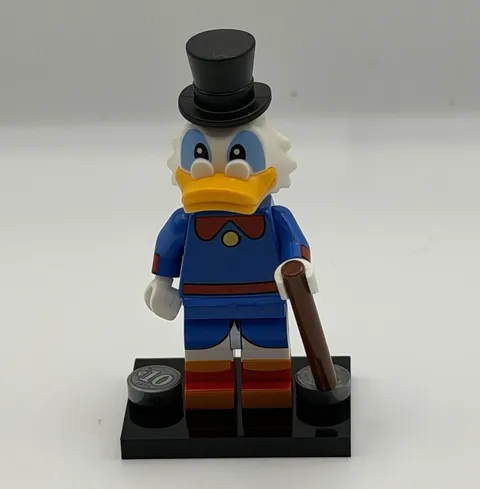 LEGO Scrooge McDuck Minifigure w/ Top Hat, Cane & Stand Disney Series