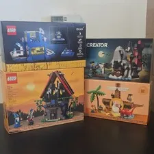 LEGO Bundle All NEW, Micro Command, Scary Pirate Island, Pirate Ship, Majisto's