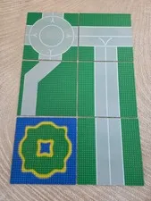 Lot Of 6 Vintage 1980s LEGO City Town Street Road Base Plate Green 