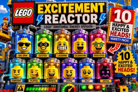 LEGO Happy Excited Heads Pack 10 Random Smiling Minifigure Heads Lot