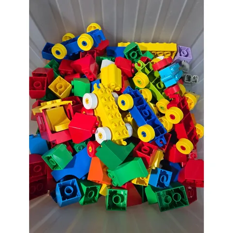 LEGO Duplo Bulk Lot 4lb Assorted Building Bricks Wheels Elephant Vehicle Bases