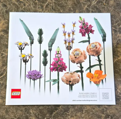 LEGO Flower Bouquet 10280 Illustrated Instruction Manual Booklet 2021 EN/FR/ES