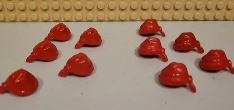 LEGO x 10 Red Minifigure, Headgear Hat, Cloth Wrap / Bandana with Single Tail