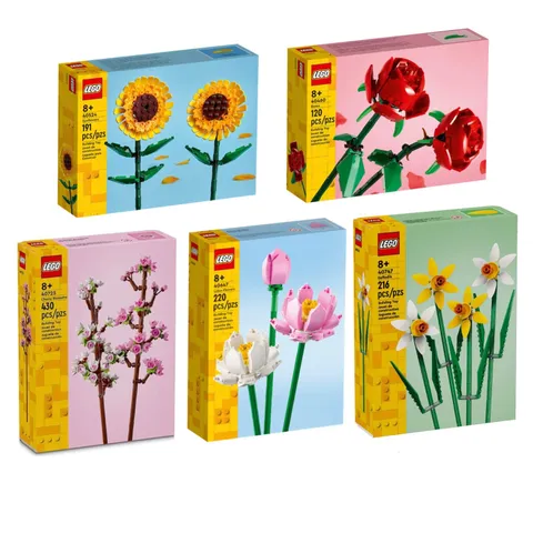 LEGO FLOWERS LOT Roses Sunflowers Lotus Botanicals 40460 40524 40747 40725 40647