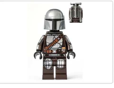 LEGO sw1166 The Mandalorian Din Djarin Mando Silver Beskar Armor Jet Pack Plain