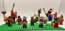 Vintage 1993 LEGO Medieval Castle Knight Minifigures and Horses Lot