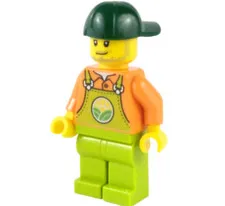 LEGO®  CITY Farmer Male Lime Overalls over Orange Shirt Minifigure™ cty1478
