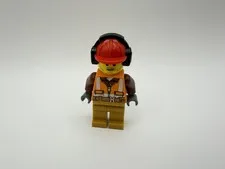 LEGO CITY Part cty0955 - Construction worker w/ gold legs,hardhat+earmuffs - 1pc