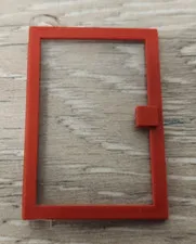Lego 73436 73436c01 Red Door 1 x 4 x 5 Left With Fixed Transparent Clear Glass