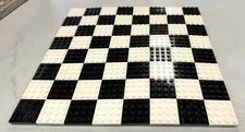 Lego Chess / Checkers board 32 X 32 baseplate 3811, 64 B/W 4x4 plates 3031 10x10