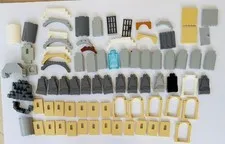 LARGE LEGO CASTLE MOUNTAIN BUILDING BLOCKS 80+ PIECES