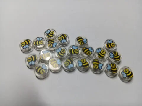 LEGO BULK LOT OF 21 1X1 ROUND TILE BUMBLEBEE PATTERN