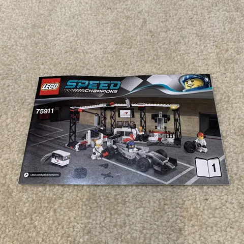 LEGO 75911 McLaren Mercedes Pit Stop Set Speed Champions Instruction Manual #1