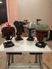 Lego Star Wars Head Lot Darth Vader, Luke Skywalker, Boba Fett, The Mandalorian