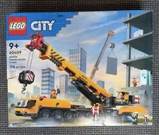 New Open Box 100% Complete LEGO CITY: Yellow Mobile Construction Crane (60409)