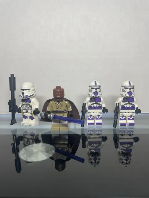 LEGO Star Wars 187th Minifigure Squad Lot - 3 Clones + Mace Windu w/ Cape 75342
