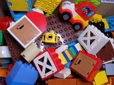 LEGO DUPLO Mixed Lot w/ Vehicles Farm Doors Bases Bricks 160pc