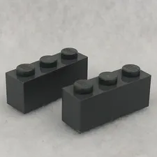 LEGO 3622 Dark Bluish Gray Brick 1 x 3 (x2)