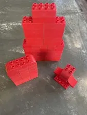 LEGO DUPLO Building Blocks 62pc RED Mixed Size Lot Toy/Gift/STEM