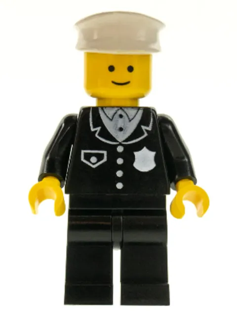 LEGO: Police Suit with 4 Buttons White Hat (cop001)