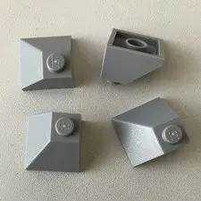 Lego 4x NEW Pieces Slope 45° 2x2 Double Convex LIGHT BLUISH GRAY #3045