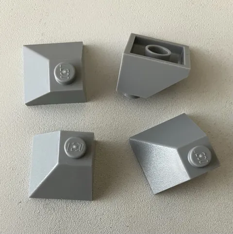 Lego 4x NEW Pieces Slope 45° 2x2 Double Convex LIGHT BLUISH GRAY #3045