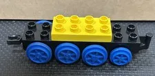 LEGO Part - 22307c01 Duplo, Train Steam Chassis 2 x 8 | Blue Wheels