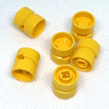 LEGO Parts - Yellow Wheel 11mm D. x 12mm, Hole Notched - No 6014b - QTY 6