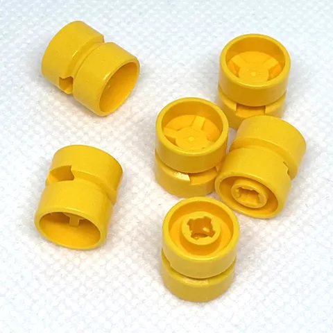 LEGO Parts - Yellow Wheel 11mm D. x 12mm, Hole Notched - No 6014b - QTY 6