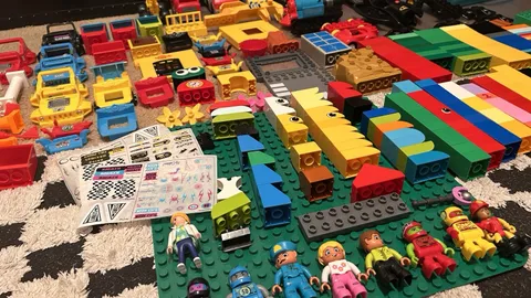 Vintage Lego Duplo Lot Of 206 Random Pieces Shapes Trains Figures Colors
