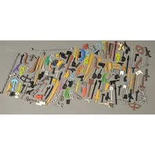 Lego Assortment Weapons, Tools Swords, Guns, Shovels, Spears Hooks appx 155 pcs