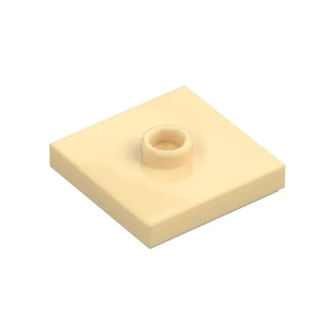 LEGO 45x Tan Plate, Modified 2 x 2 with Groove and 1 Stud in Center inv.630