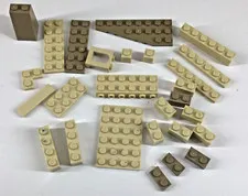 Lot of 27 LEGO Bulk Loose Parts Pieces Sand Tan Brick Plate