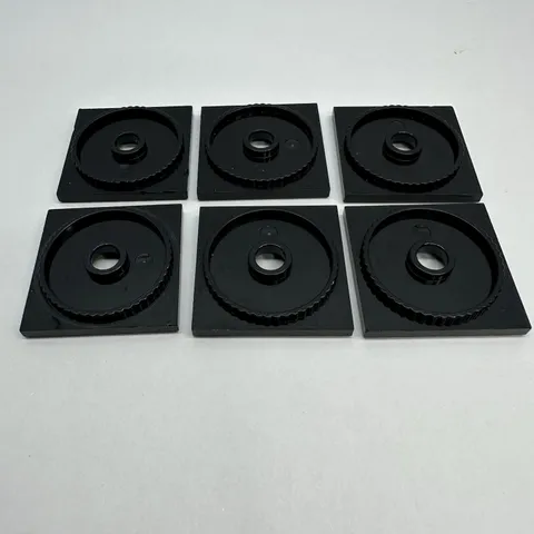 LEGO® Part #61485 Black Turntable 4 x 4 Square Base, Locking Lot Of 6