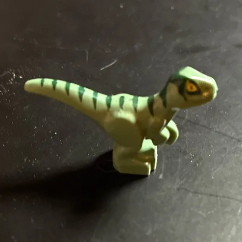 LEGO Light Green Raptor Dinosaur Figure, Dark Green Print, 1 Piece Plastic