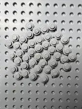 LEGO 4037 1x1 Light Bluish Gray Round Plates Mosaic Parts Bulk 46pcs