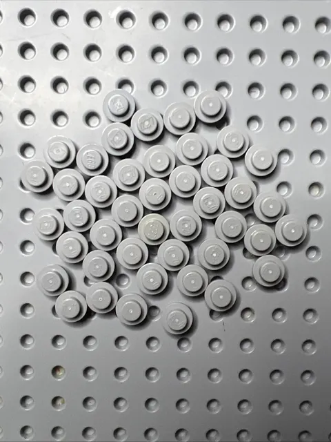 LEGO 4037 1x1 Light Bluish Gray Round Plates Mosaic Parts Bulk 46pcs