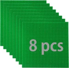 8 Plate Set Building Plate Compatible with Most Brands, Classic Building Blocks Basic P...