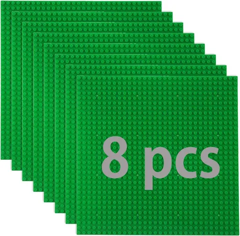 8 Plate Set Building Plate Compatible with Most Brands, Classic Building Blocks Basic P...