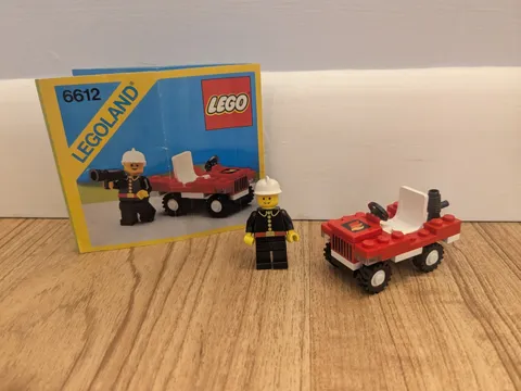 Vintage LEGO Classic Town 6612 Fire Chief's Car COMPLETE + Instructions