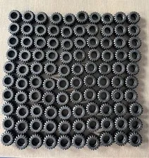 LEGO 87697 Black Tire 21x12mm Offset Tread Small Wide, Banded - 100 Pieces
