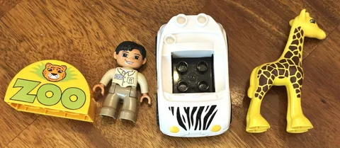Lego Duplo Zoo Replacement Parts Zoo Sign GIraffe Vehicle Zookeeper Figure