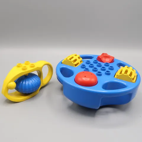 Vintage 1983 Lego Duplo Fish Rattle & Sauser Spinning 2 Piece Set Sensory
